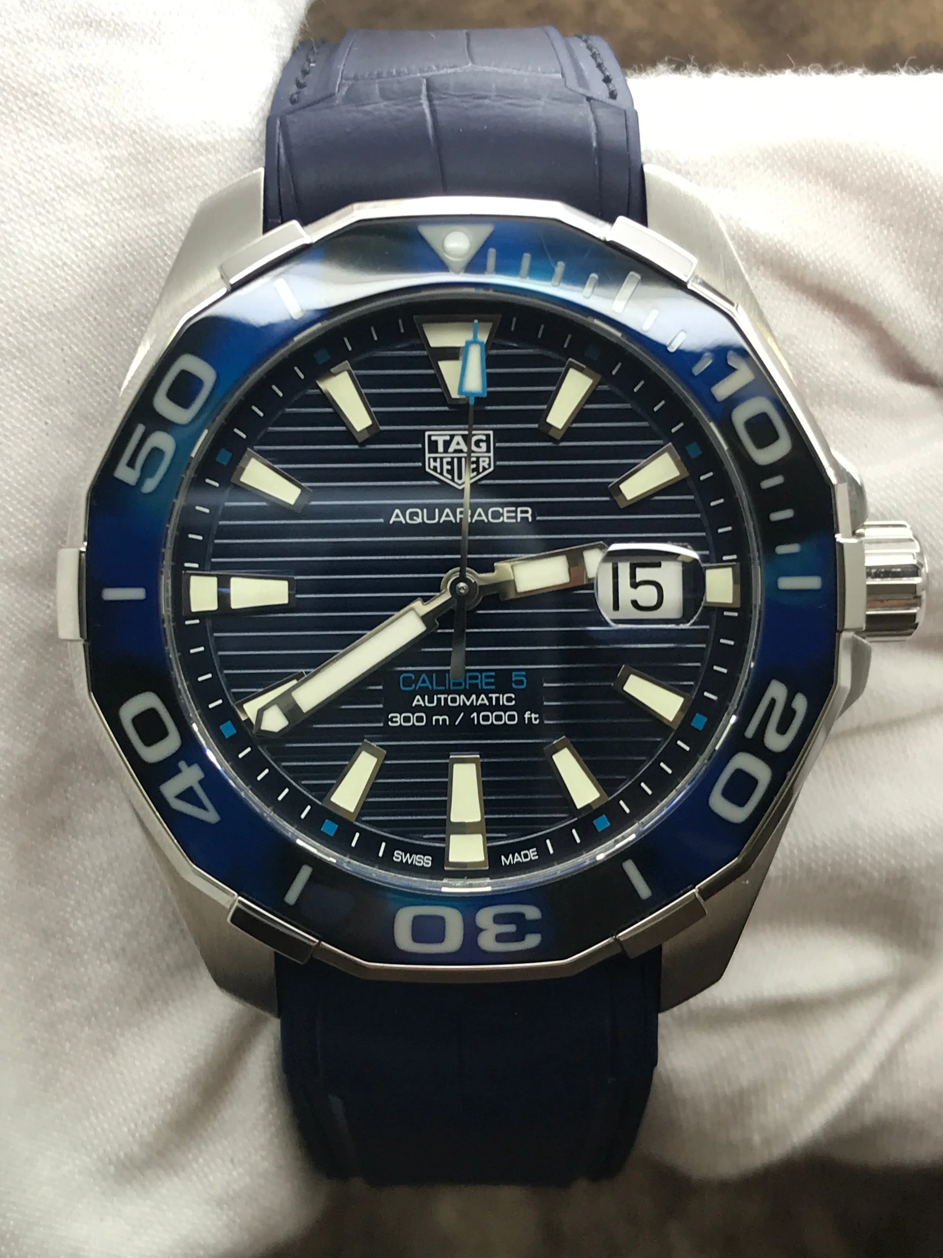 TAG Heuer Aquaracer Caliber 5 WAY201P.FT6178 Blue Dial Automatic Men's Watch