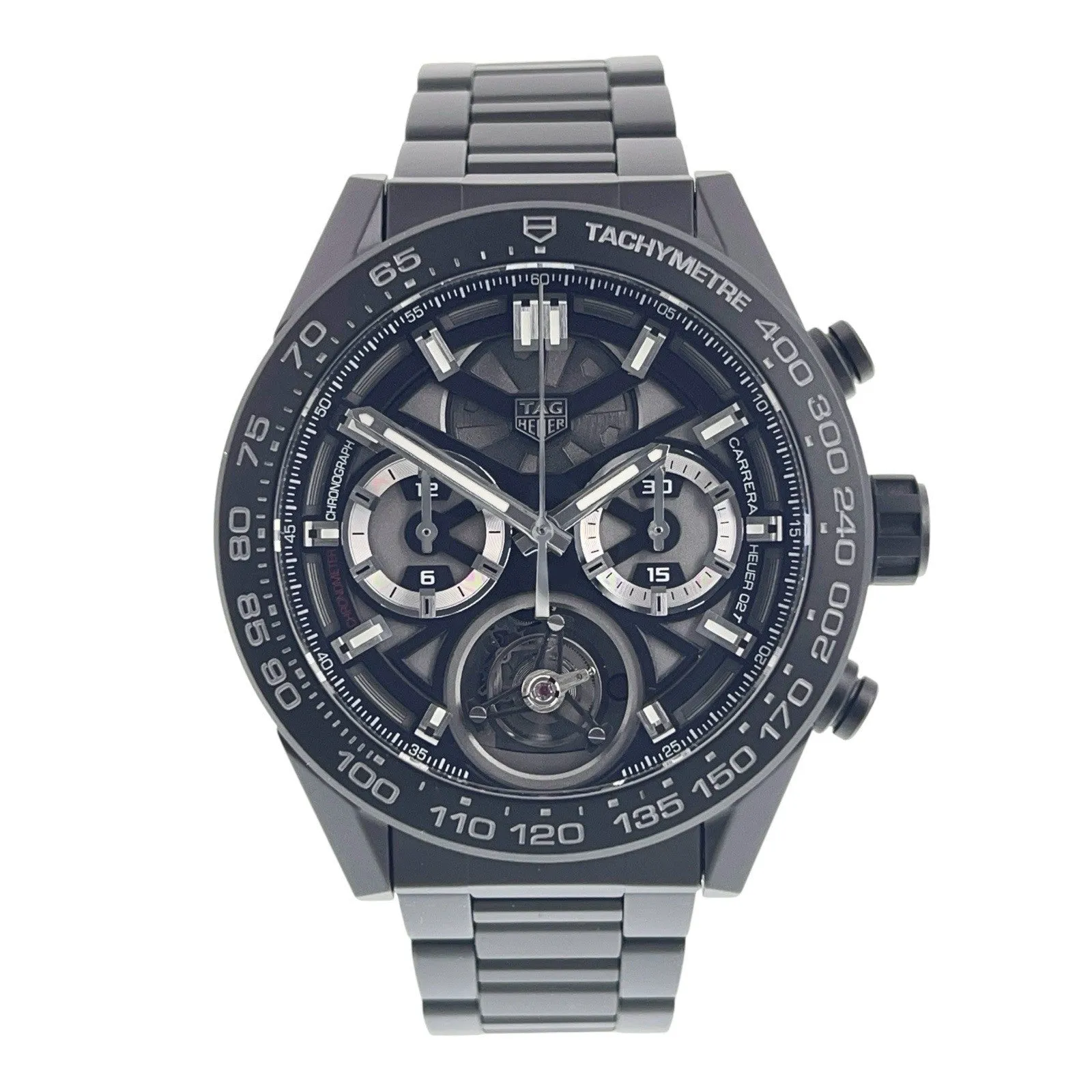 Tag Heuer Ceramic Tourbillon Skeleton Dial 45mm Automatic Men’s Watch CAR5A90