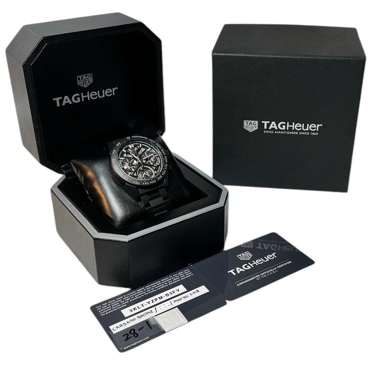 Tag Heuer Ceramic Tourbillon Skeleton Dial 45mm Automatic Men’s Watch CAR5A90