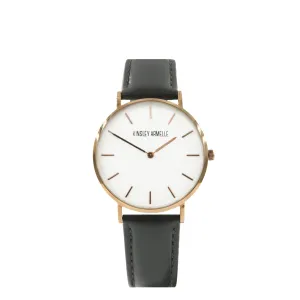 Tempus Collection - Rose Gold Ashen Gray Leather Watch