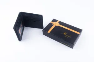Textured Black Genuine leather wallet for men – Slim Luxury Purse