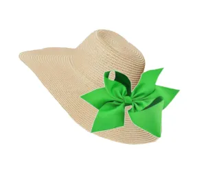 The Chatham Straw Hat with Interchangeable Bow - Green
