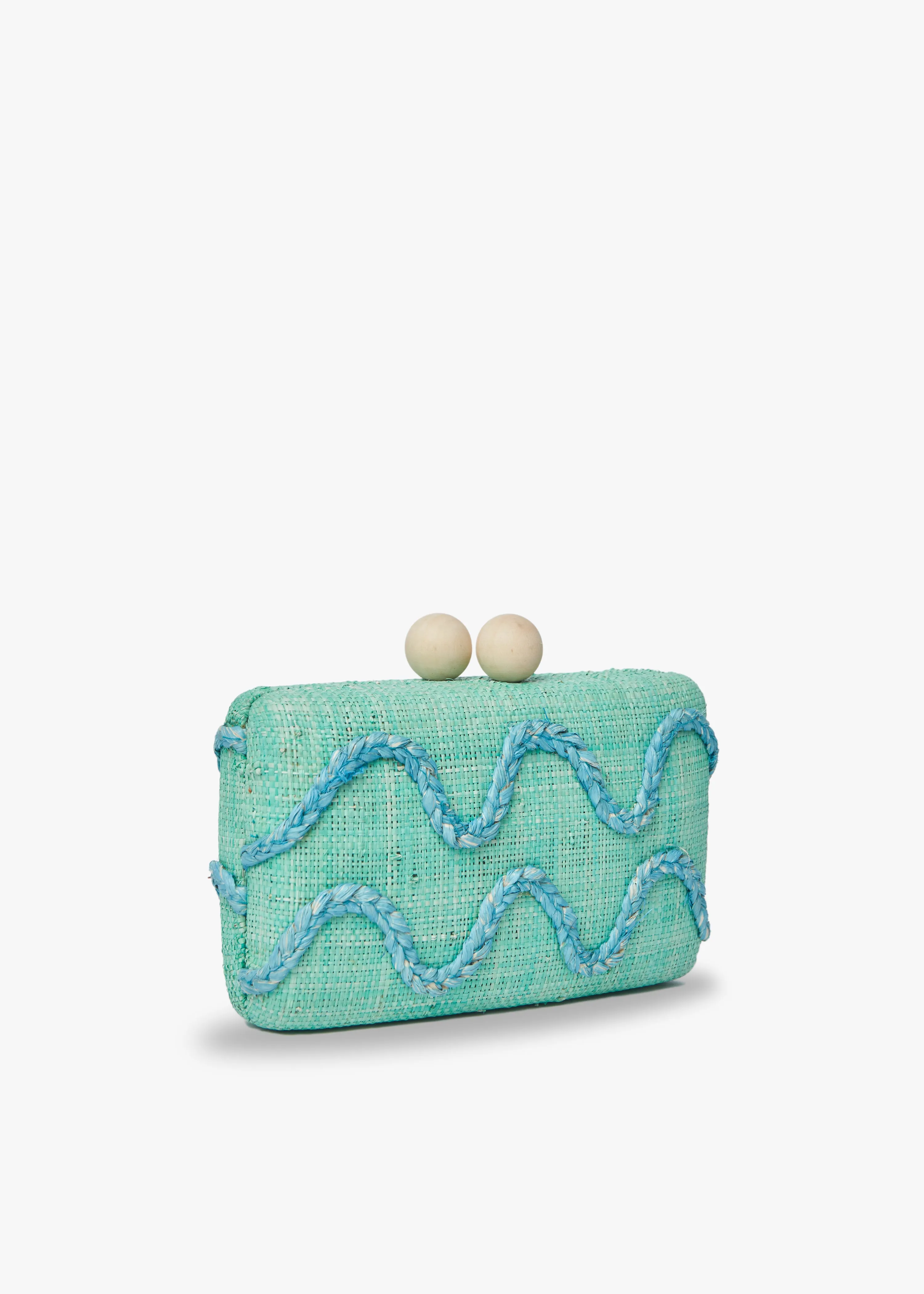 Tierra Embroidered Straw Clutch Bag