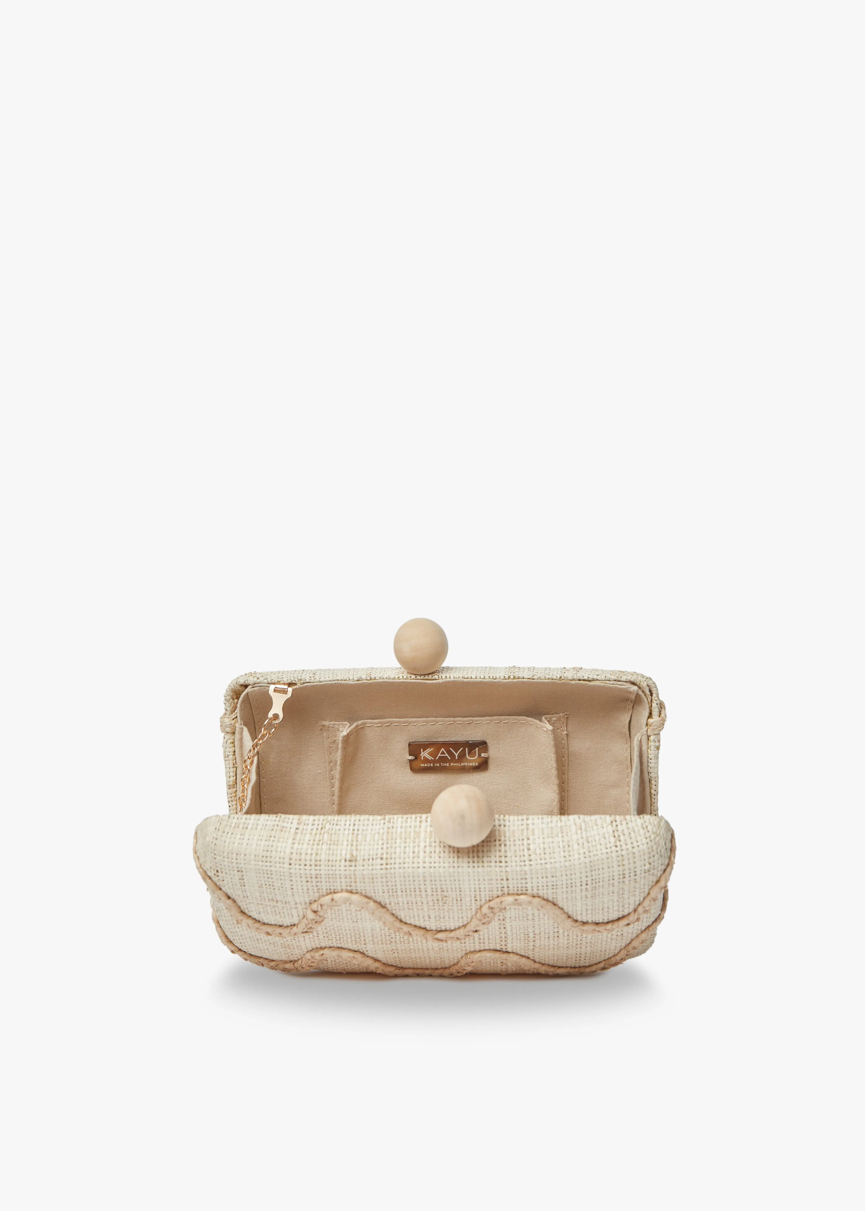 Tierra Embroidered Straw Clutch Bag