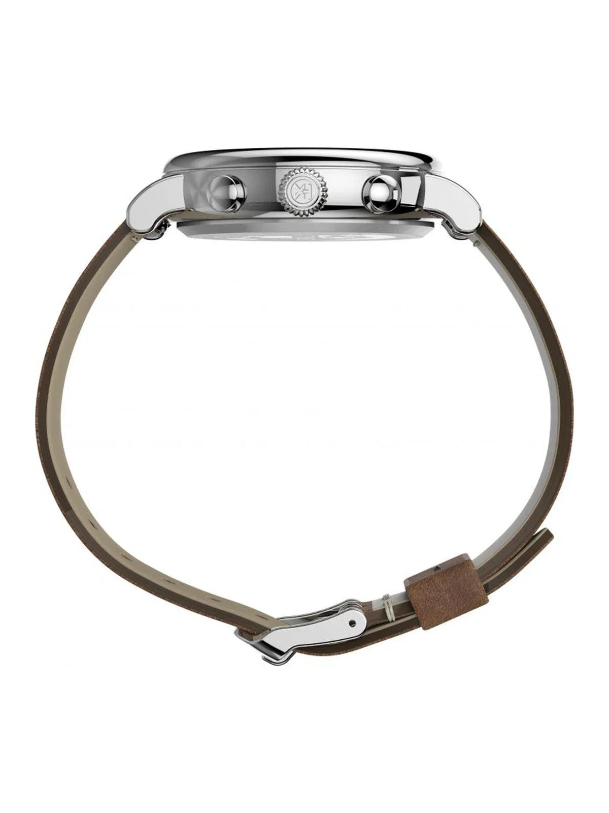 Timex Standard Chrono TW2T68900 41mm Silver Tone Brown Leather Strap