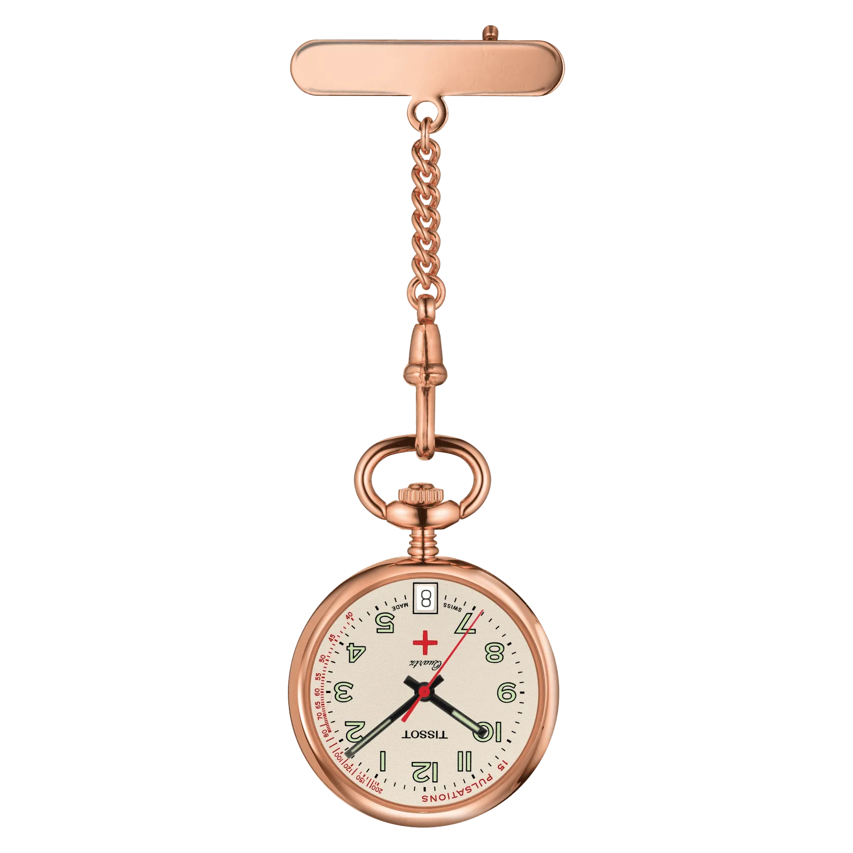 Tissot Clock pockets pendants ramemen 30mm quartz steel pvd pink gold t81.7.223.92