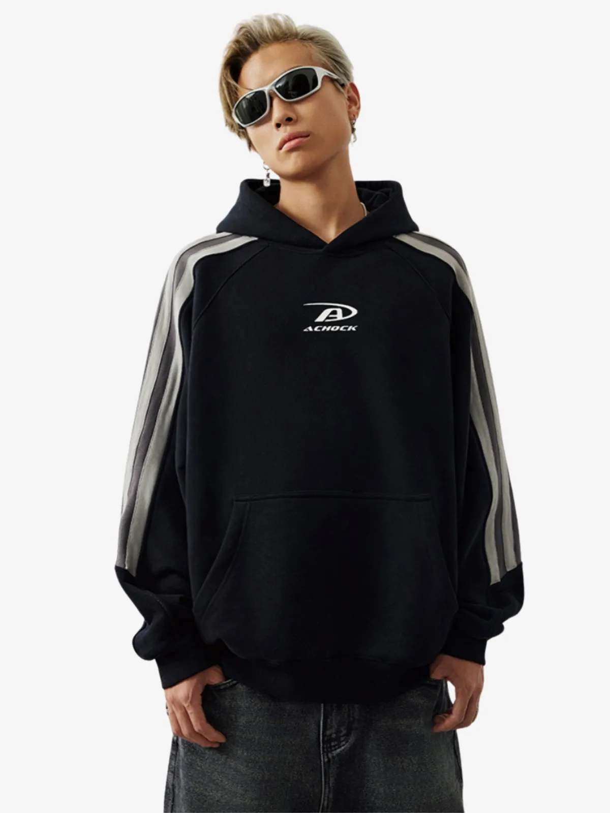 TRI-STRIPE STITCHED HOODIE