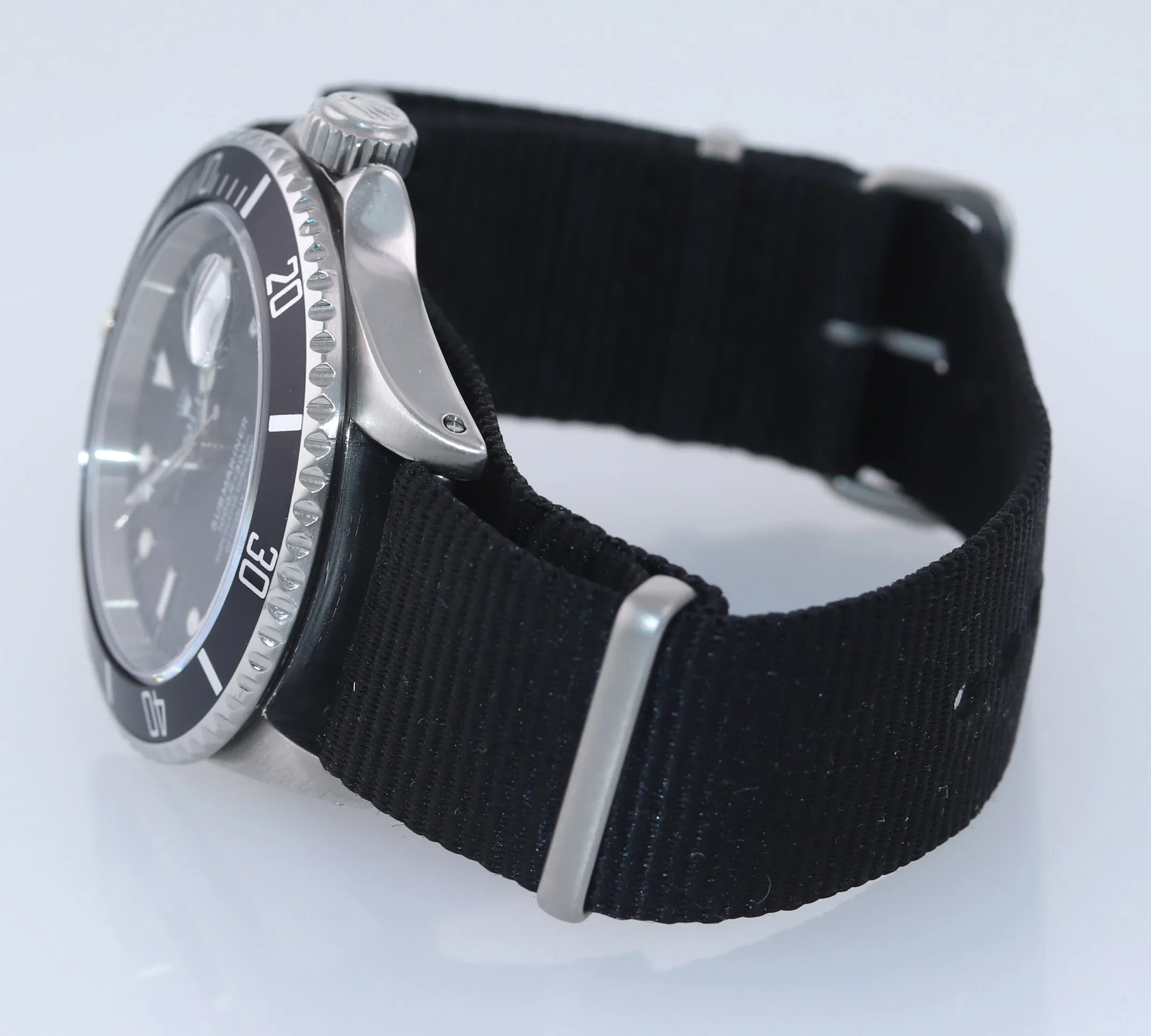 TRITIUM Rolex Submariner Date 16610 Stainless Steel Black NATO 40mm Dive Watch