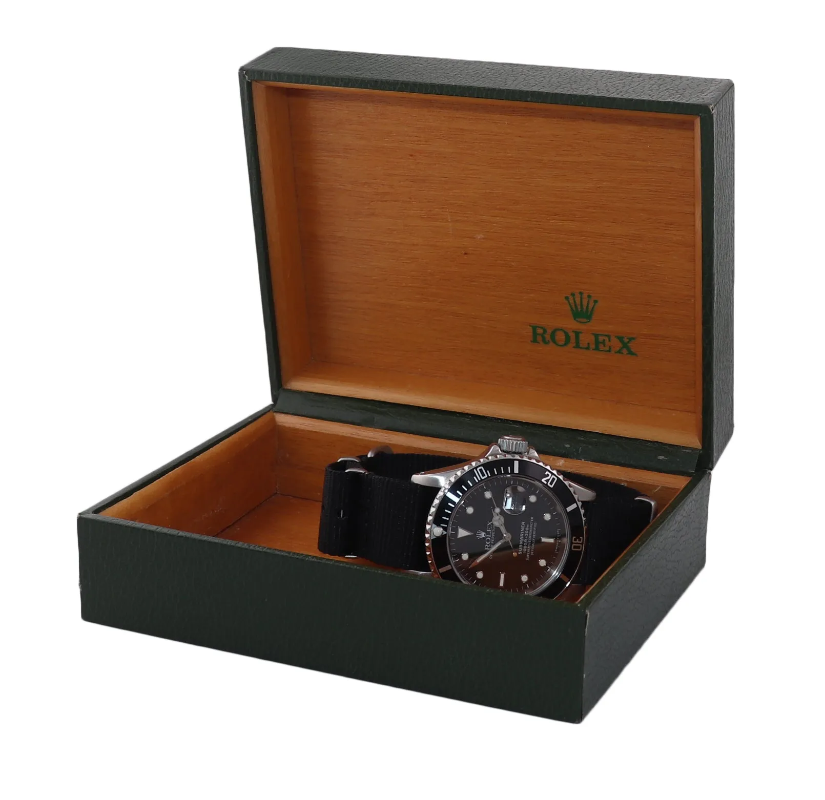 TRITIUM Rolex Submariner Date 16610 Stainless Steel Black NATO 40mm Dive Watch
