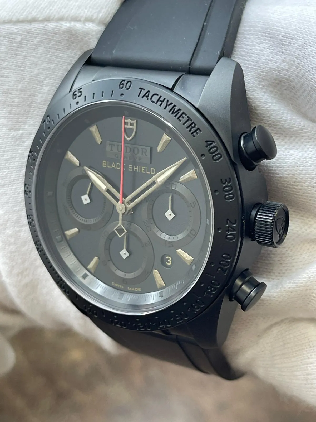 Tudor Fastrider Black Shield Chronograph 42000CN Black Dial Automatic Men's Watch