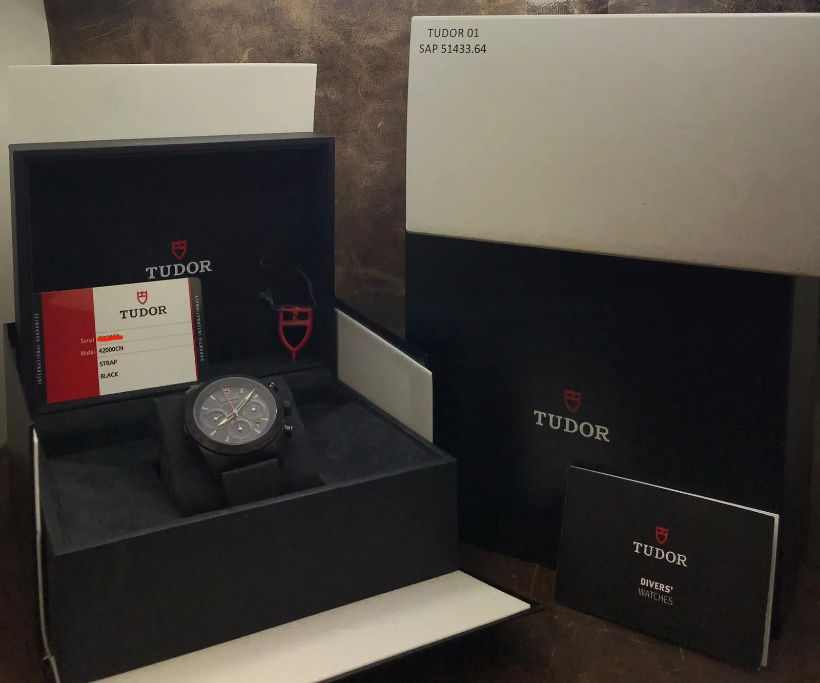 Tudor Fastrider Black Shield Chronograph 42000CN Black Dial Automatic Men's Watch
