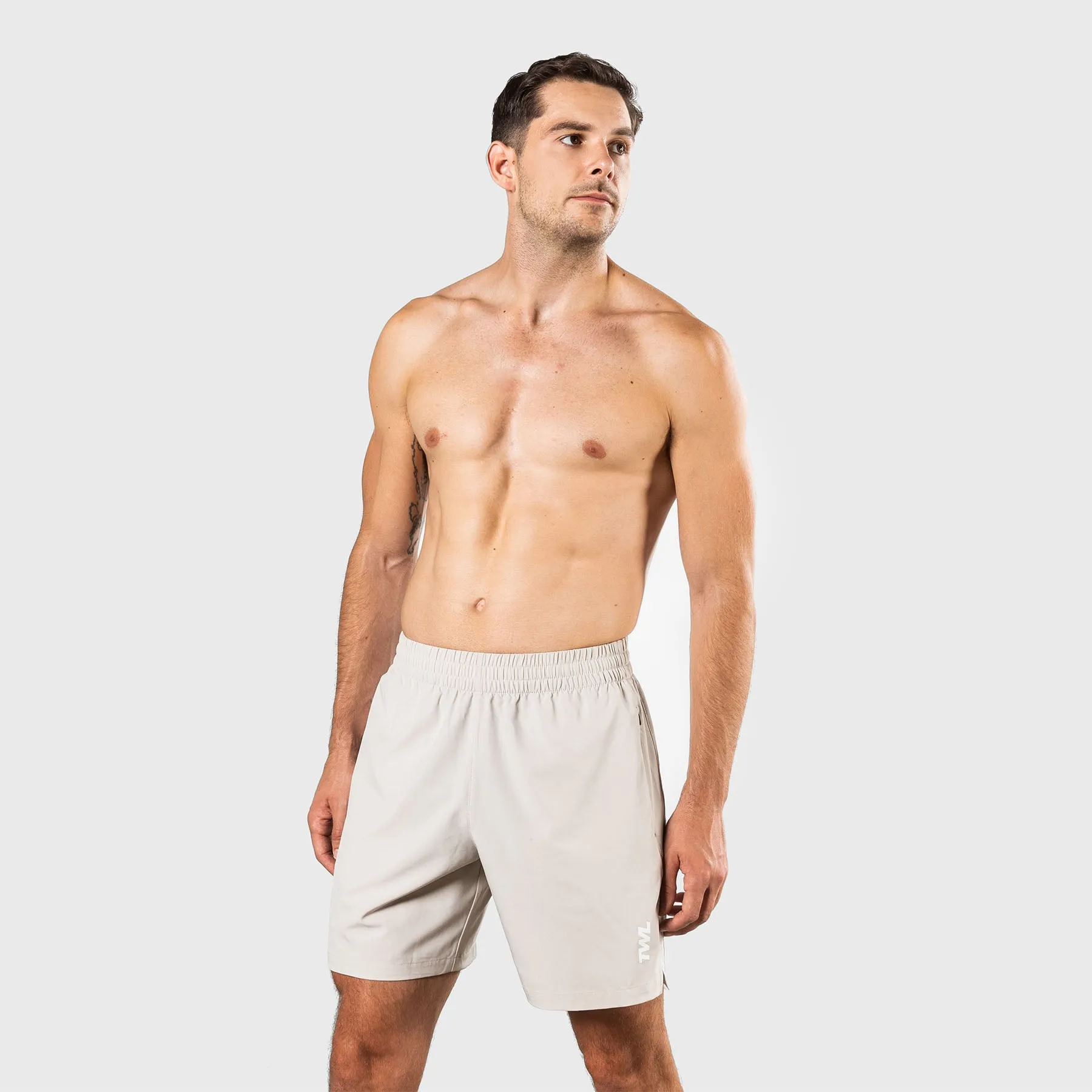 TWL - MEN'S REP SHORTS - LINEN/WHITE