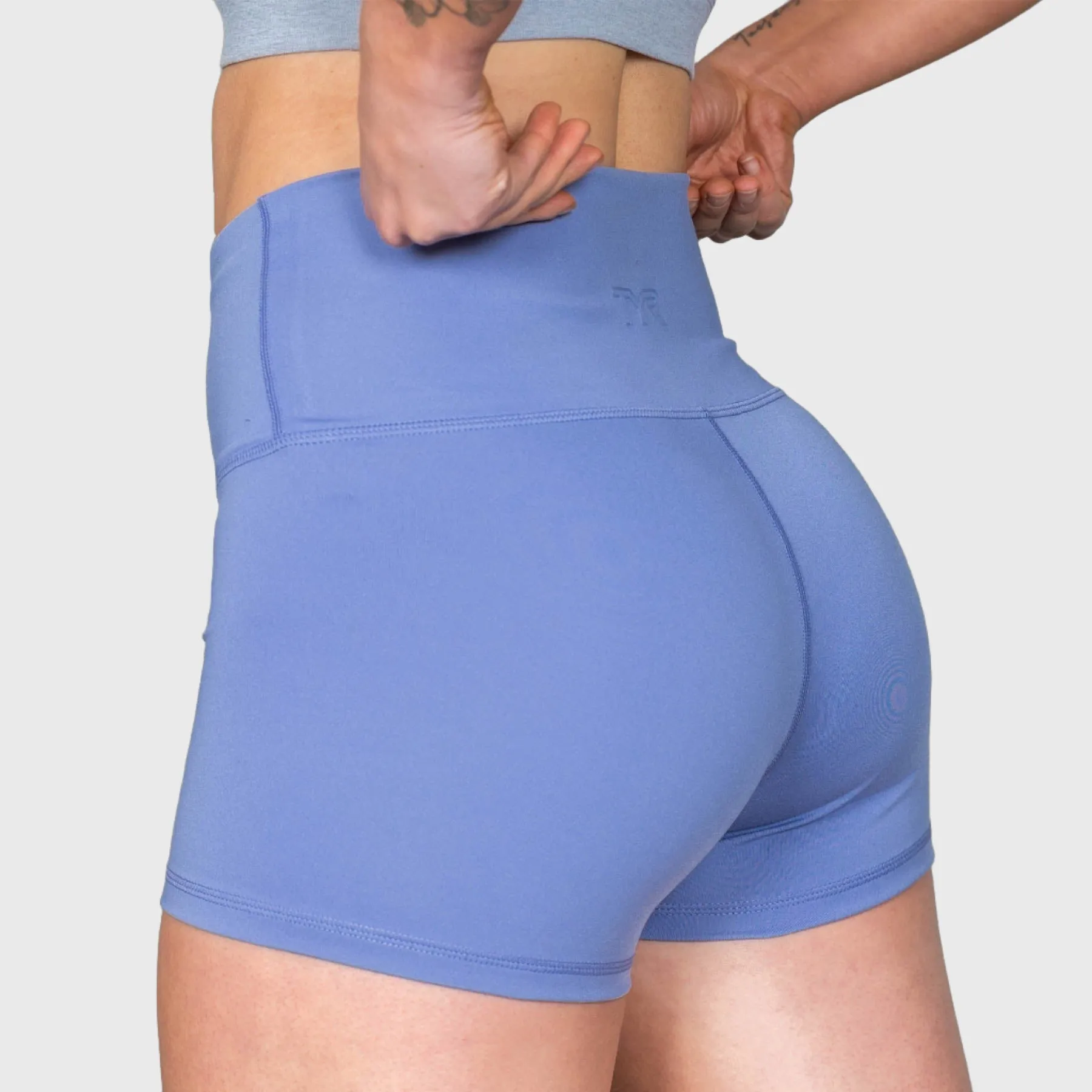 TYR - WOMEN'S BASE KINETIC HIGH RISE SHORTS 2" - BLUE ICE
