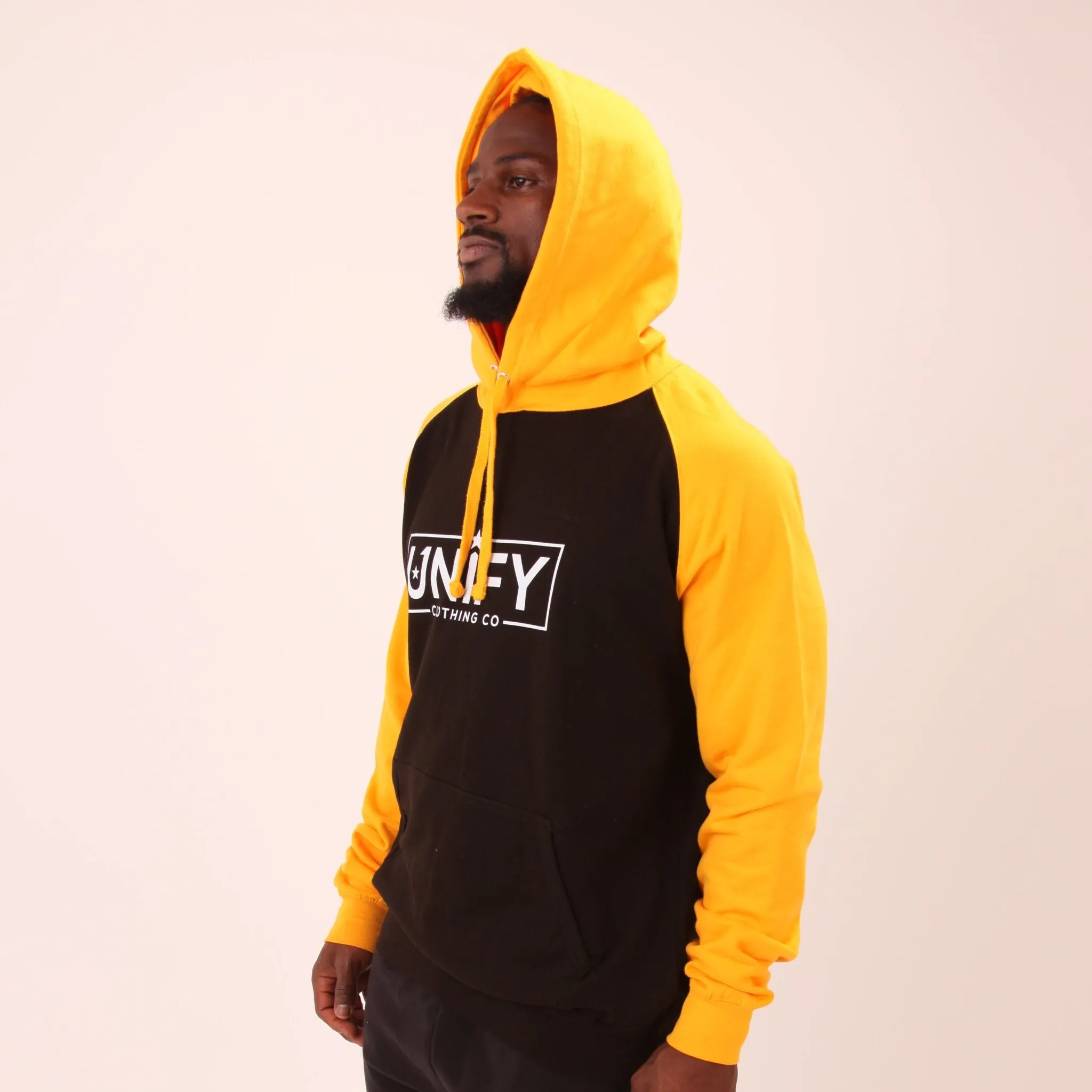 UNIFY Baseball Hoodie - Classic UNIFY Essential Mens Hoodie - UNIFY Yellow Jumper