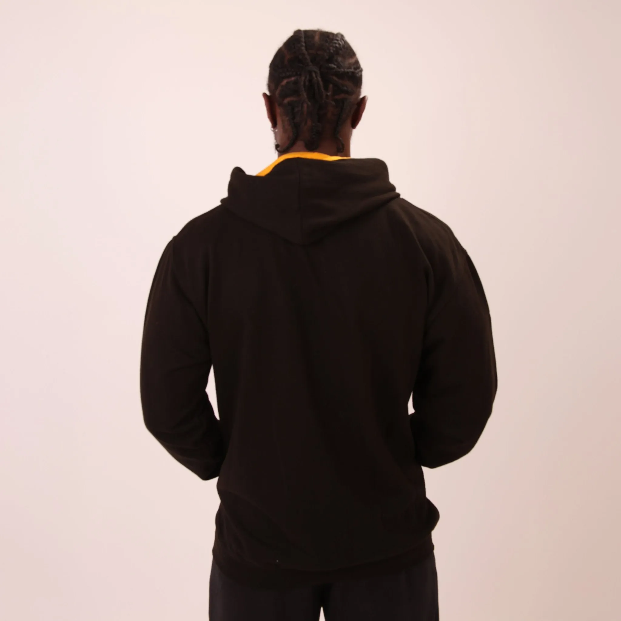 UNIFY Stylish Hoodie - Classic UNIFY Essential Mens Hoodie - UNIFY Black and Yellow Jumper