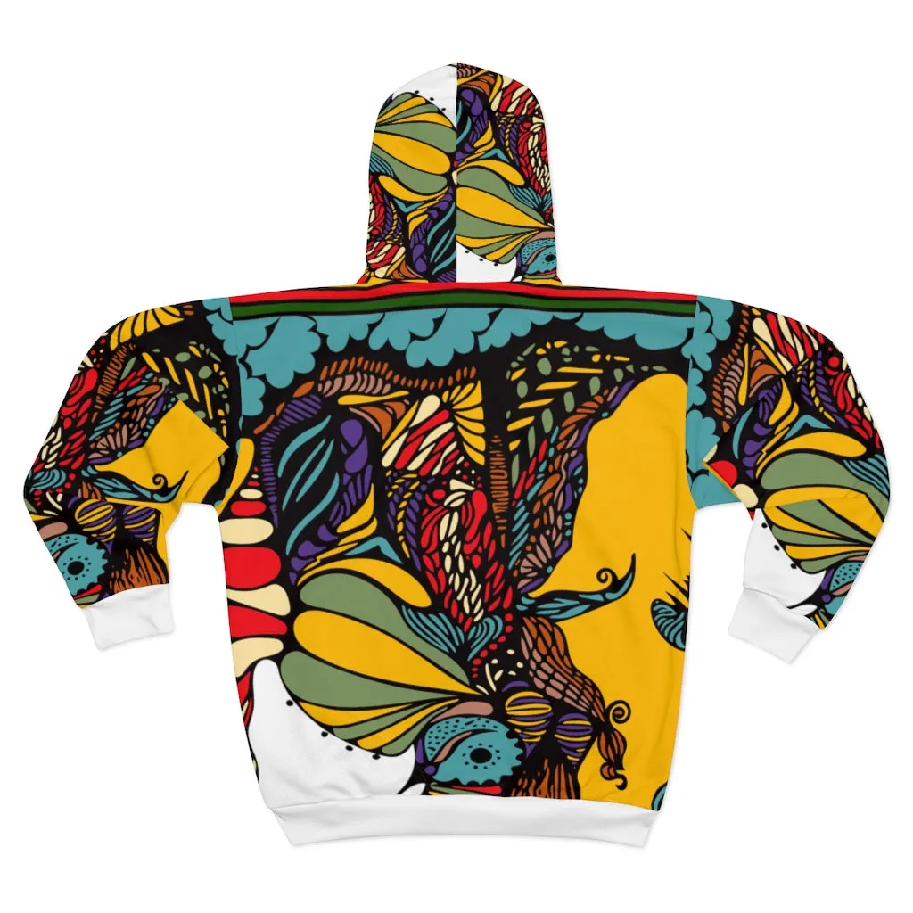 Unisex Zip Hoodie (Multi-Art2-WHT-AAF)