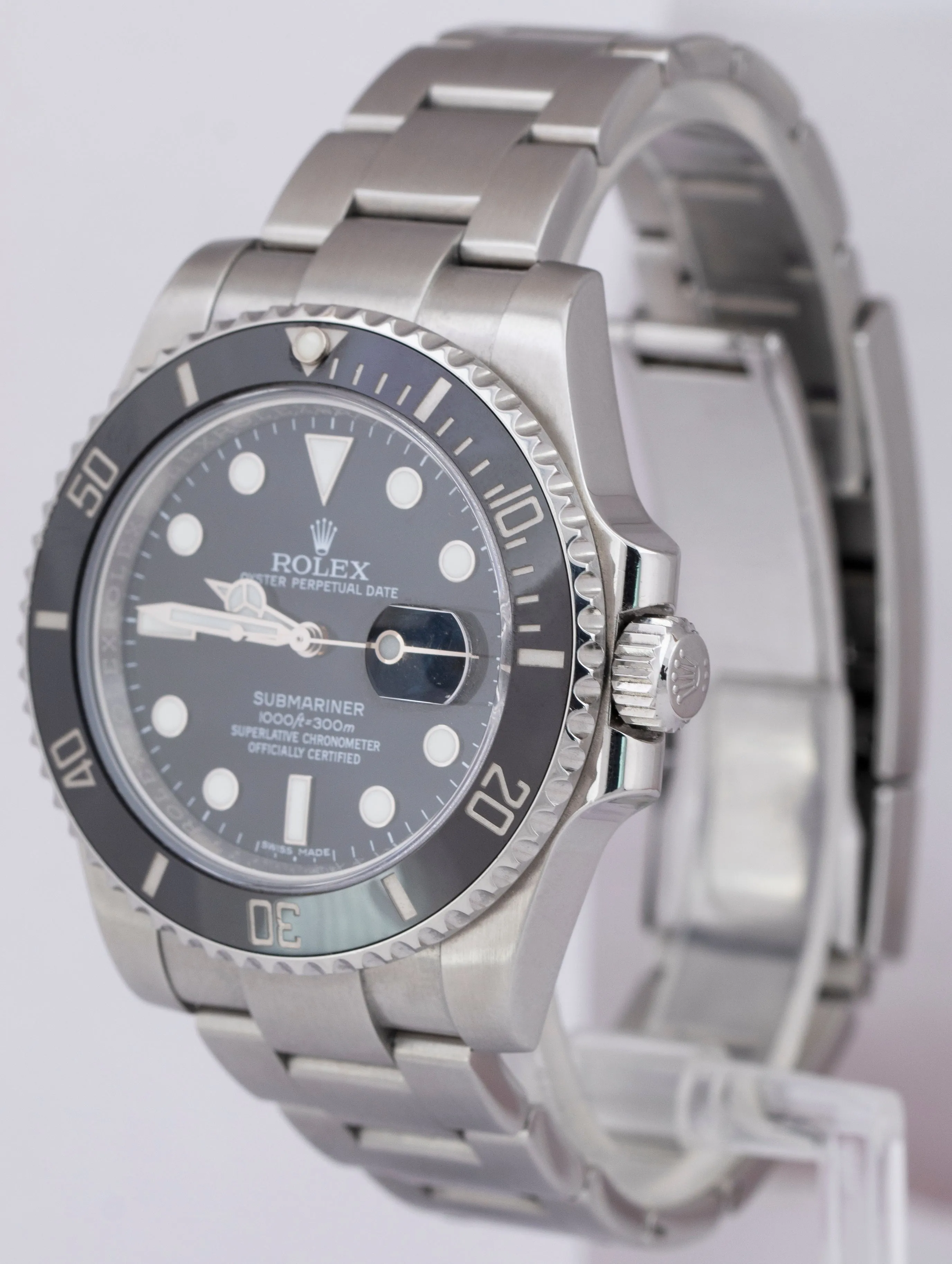 UNPOLISHED 2015 Rolex Submariner Date 40mm Black Ceramic 116610 LN Watch B P