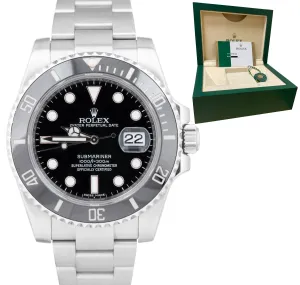 UNPOLISHED 2015 Rolex Submariner Date 40mm Black Ceramic 116610 LN Watch B P