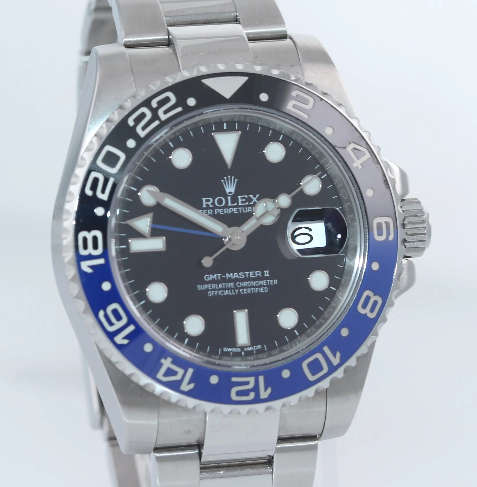 UNPOLISHED PAPERS Rolex GMT Master II 116710 BLNR Steel Ceramic Batman Watch