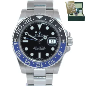 UNPOLISHED PAPERS Rolex GMT Master II 116710 BLNR Steel Ceramic Batman Watch