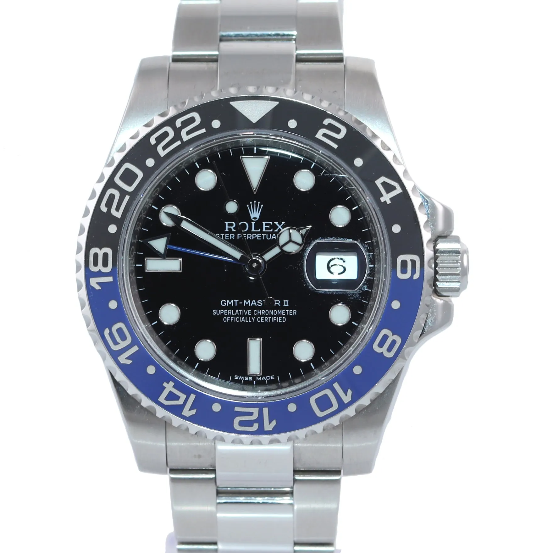 UNPOLISHED PAPERS Rolex GMT Master II 116710 BLNR Steel Ceramic Batman Watch