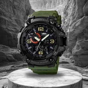 V2A Cammando Army Green Analog Digital Sport Watches for Men's and Boys