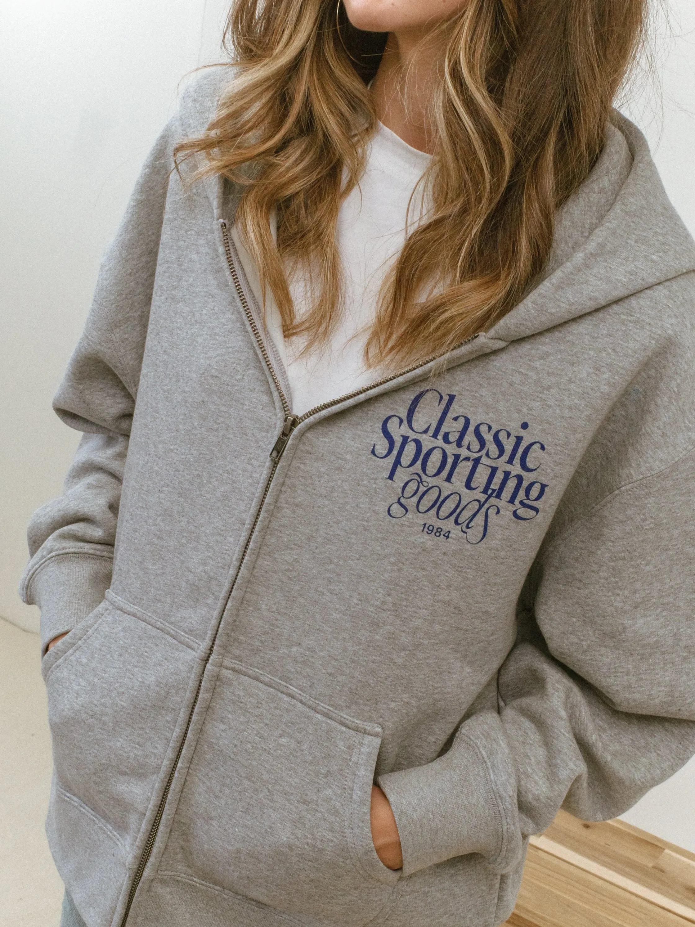 Vice 84 WMNS 'Sporting Goods' Zip Hoodie - Ash