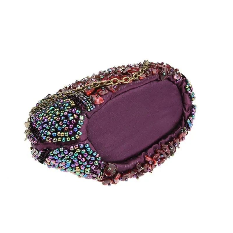 Vintage Copper Frame Inlaying Gem Beaded Handbag|JaosWish