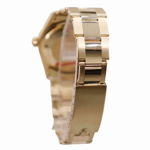 Vintage! Rolex Oyster Perpetual Date Yellow Gold 34mm Champagne Stick Dial Watch Reference #15037
