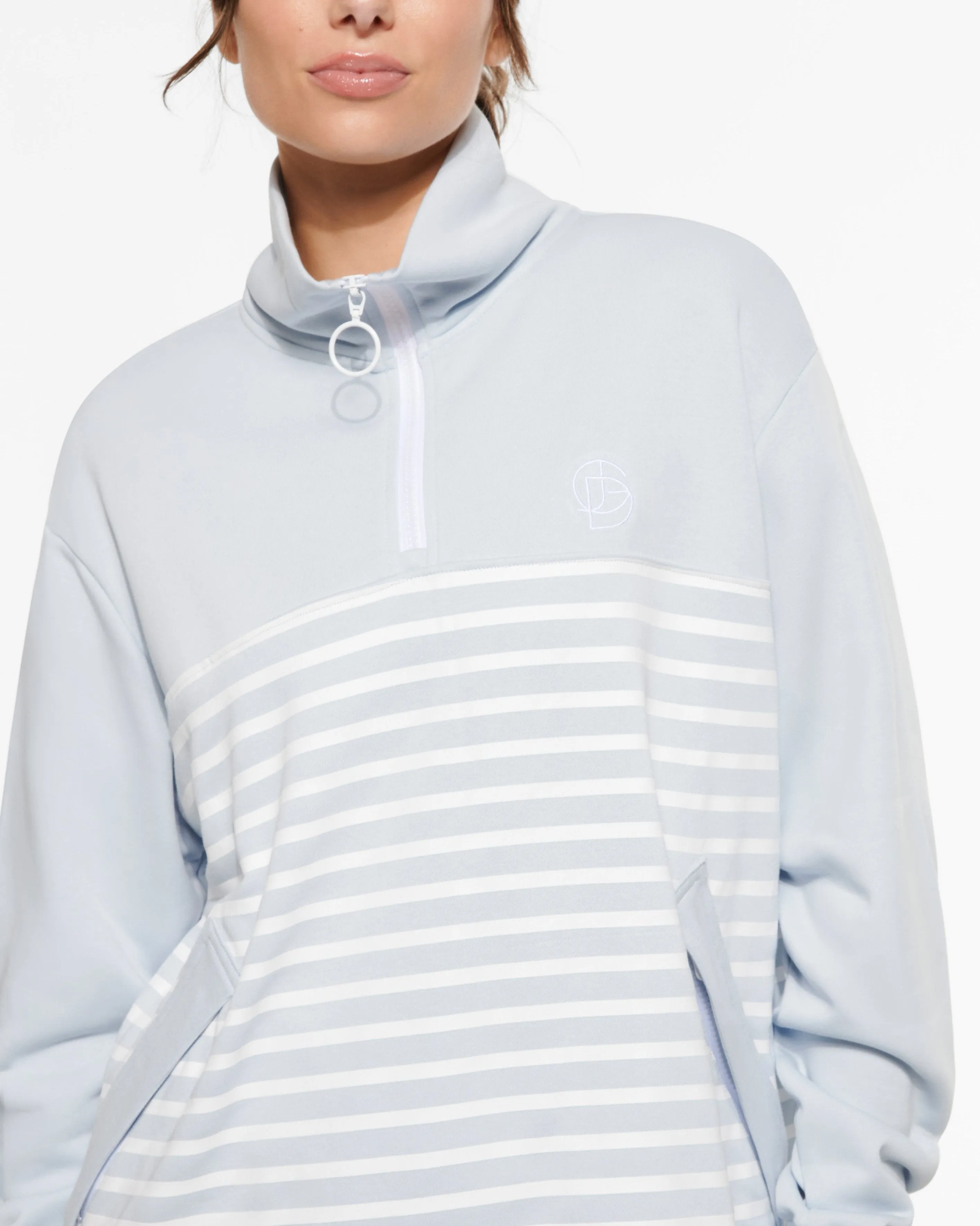 VOYAGE LONGLINE HALF-ZIP SWEATER ARCTIC ICE