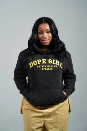 Washed Dope Girl Hoodie | Black