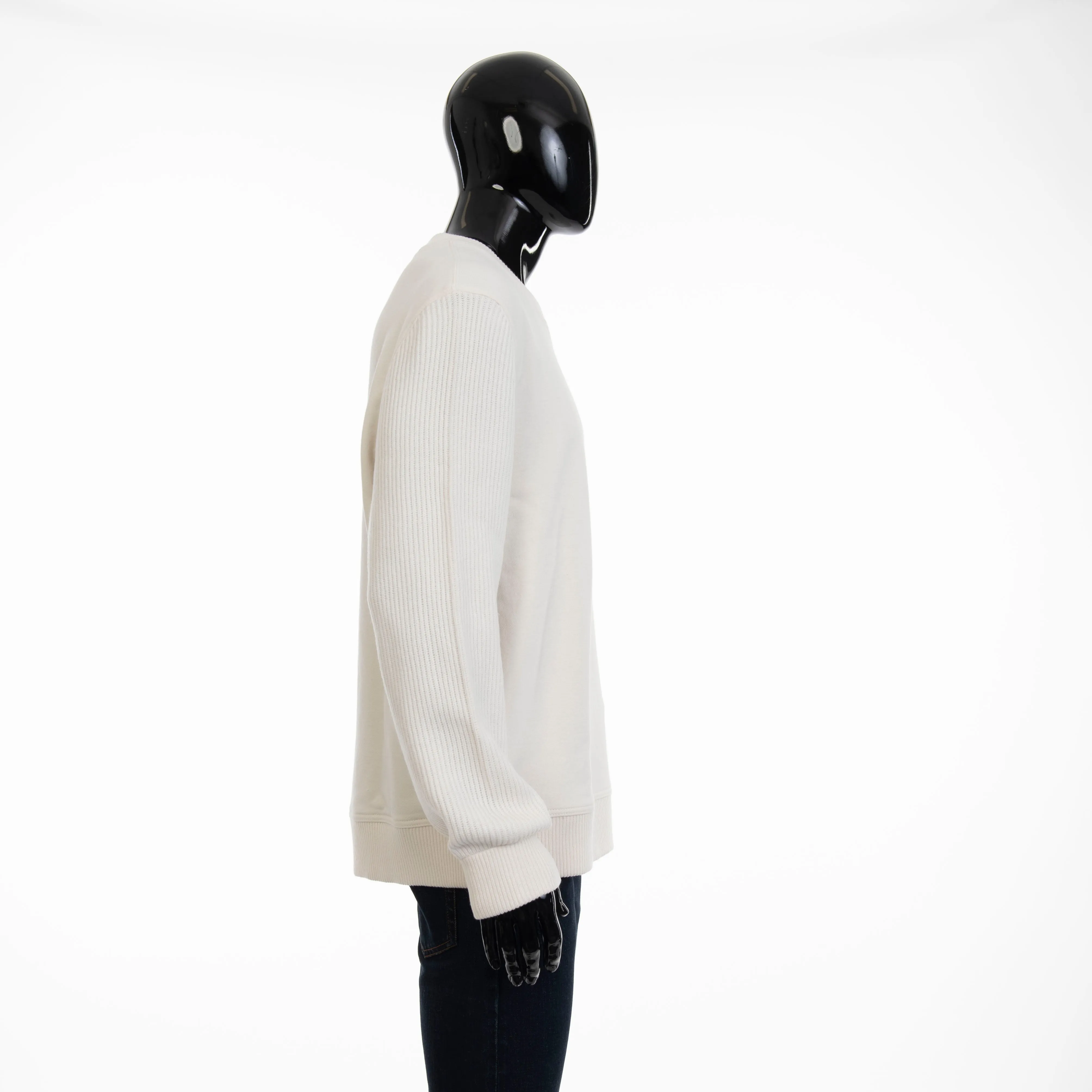 White Cashmere Sweatshirt-Style Cardigan With Hood