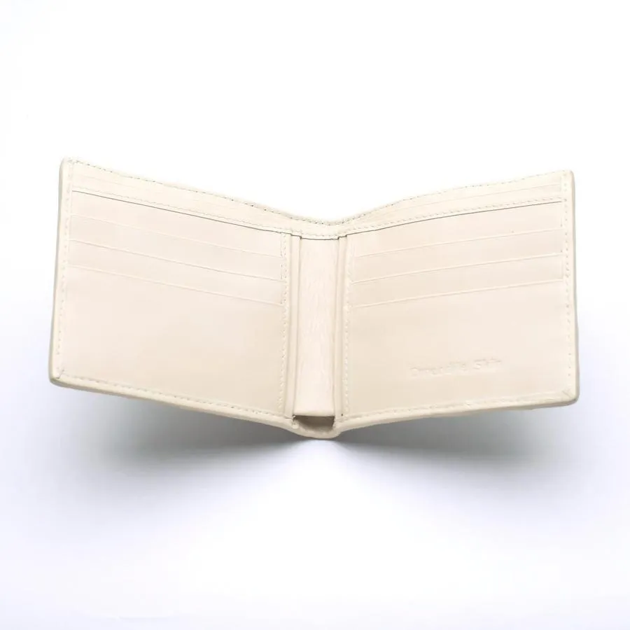 White Pearl Crocodile Backbone Mens Wallets