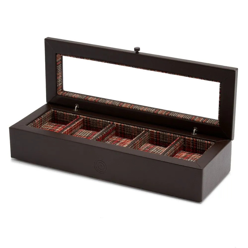 WOLF WM Brown 5 Piece Watch Box