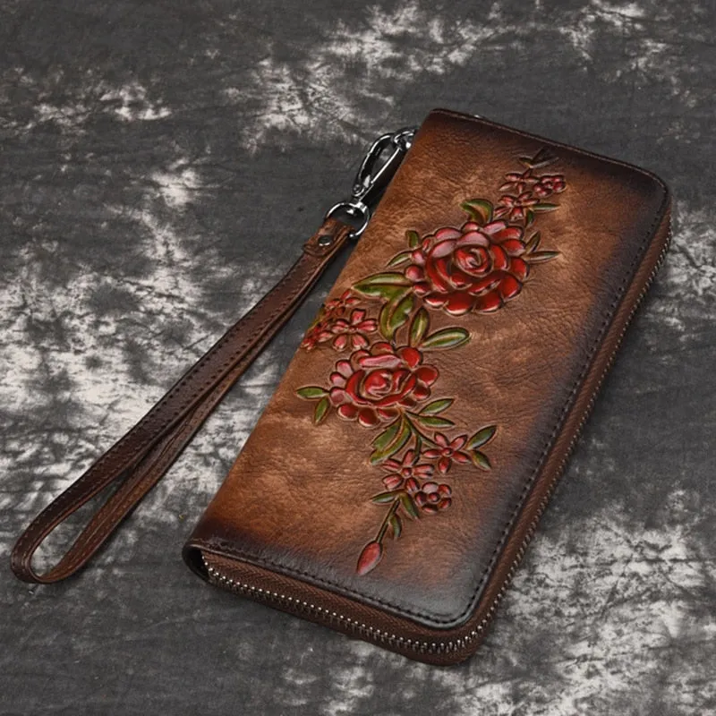 Women Natural Skin Long Wallet
