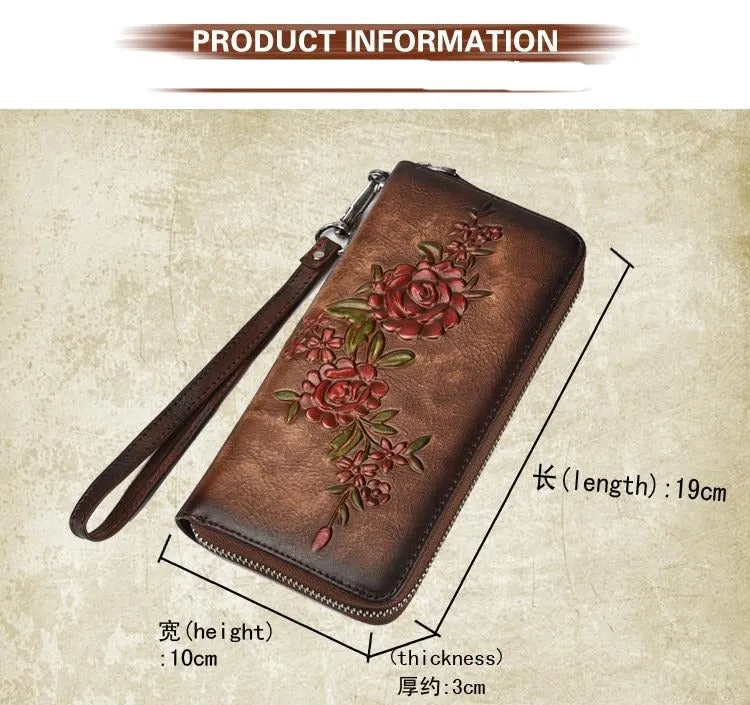 Women Natural Skin Long Wallet