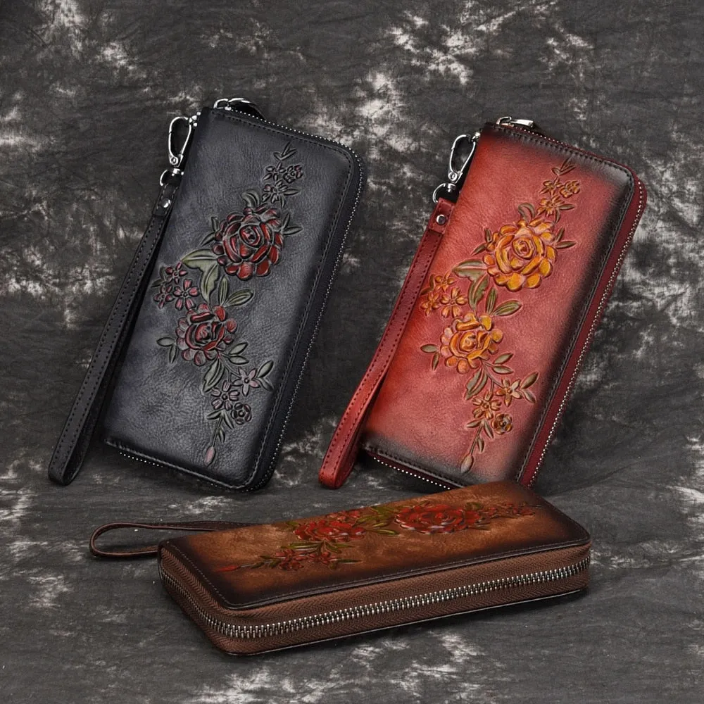 Women Natural Skin Long Wallet