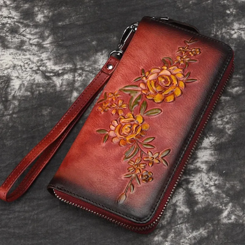 Women Natural Skin Long Wallet