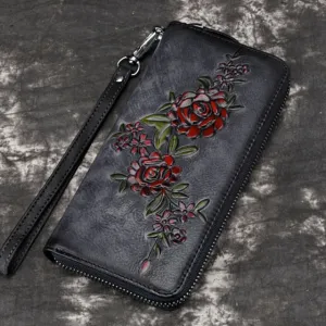 Women Natural Skin Long Wallet