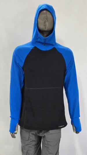 Women's Fleece Hoodie -  Black w/ Blue sleeves & hood