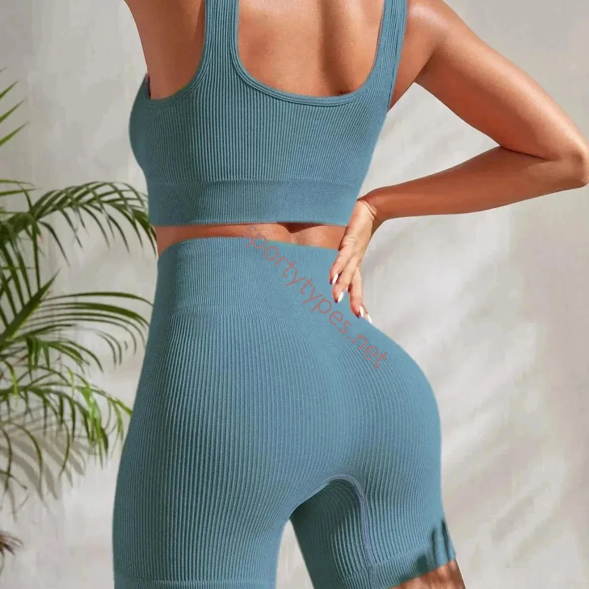 Women's Seamless Ribbed Yoga Set