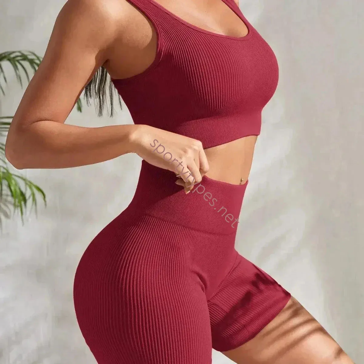 Women's Seamless Ribbed Yoga Set