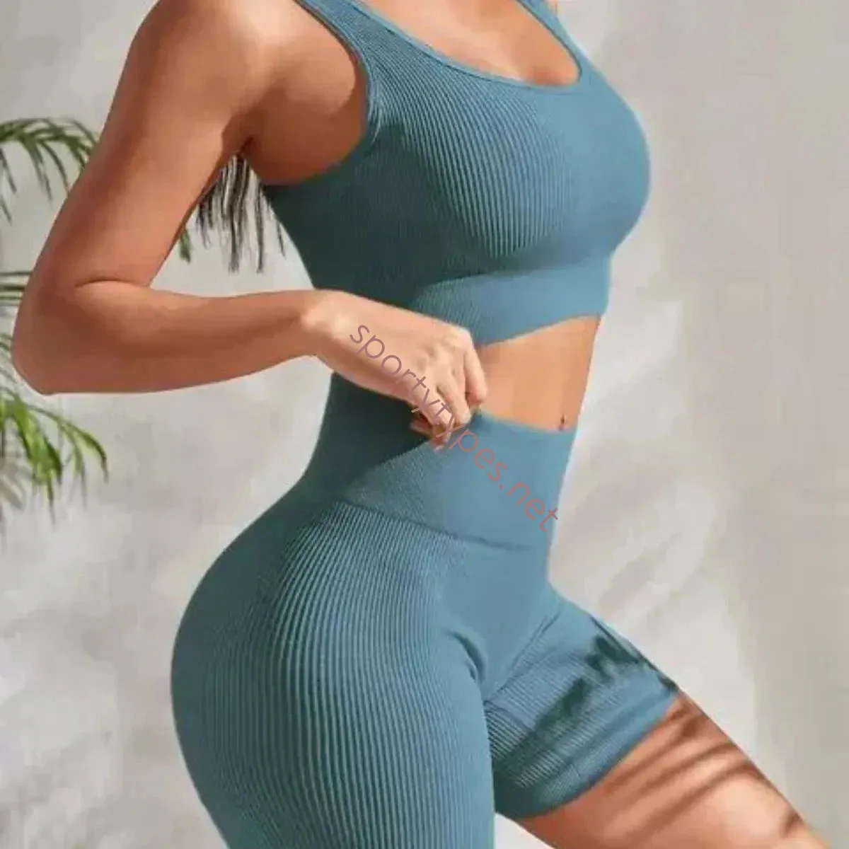 Women's Seamless Ribbed Yoga Set