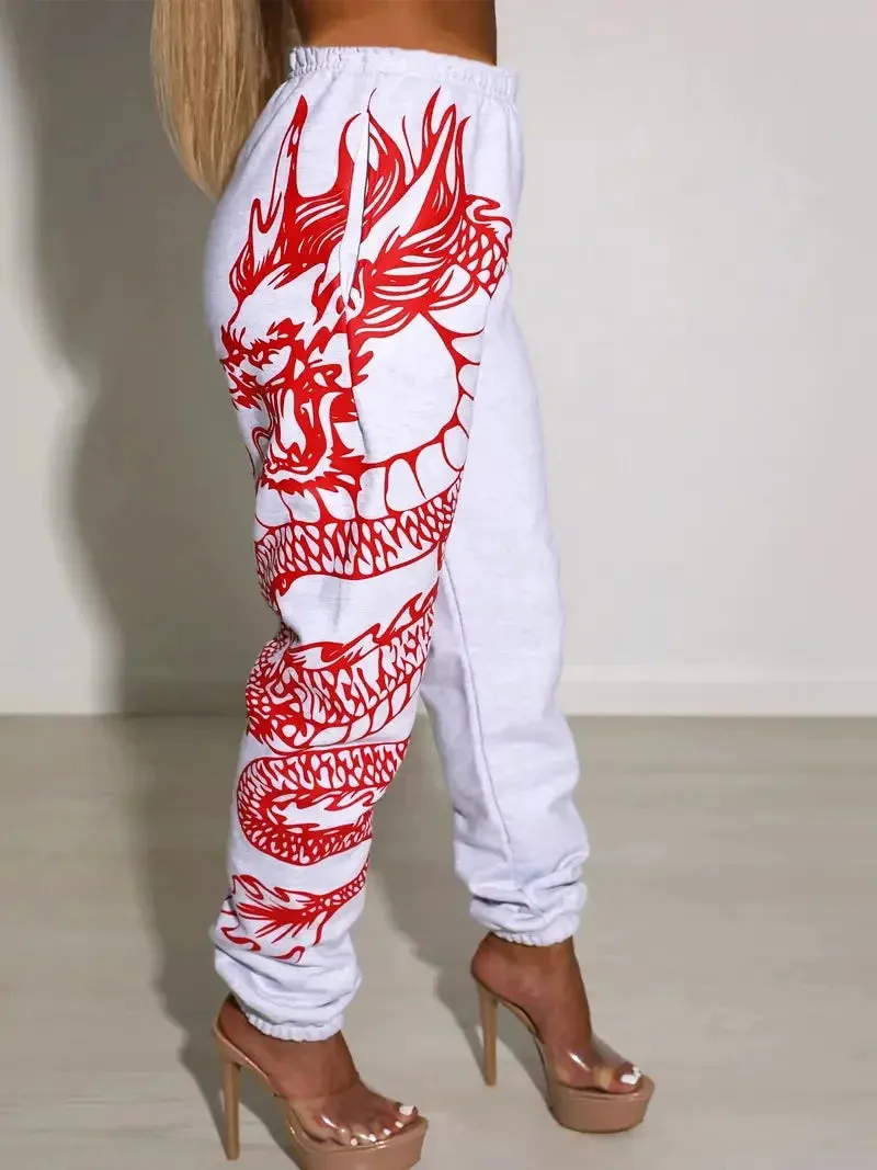 Women's Streetwear Elastic Waist Joggers – Sporty & Trendy