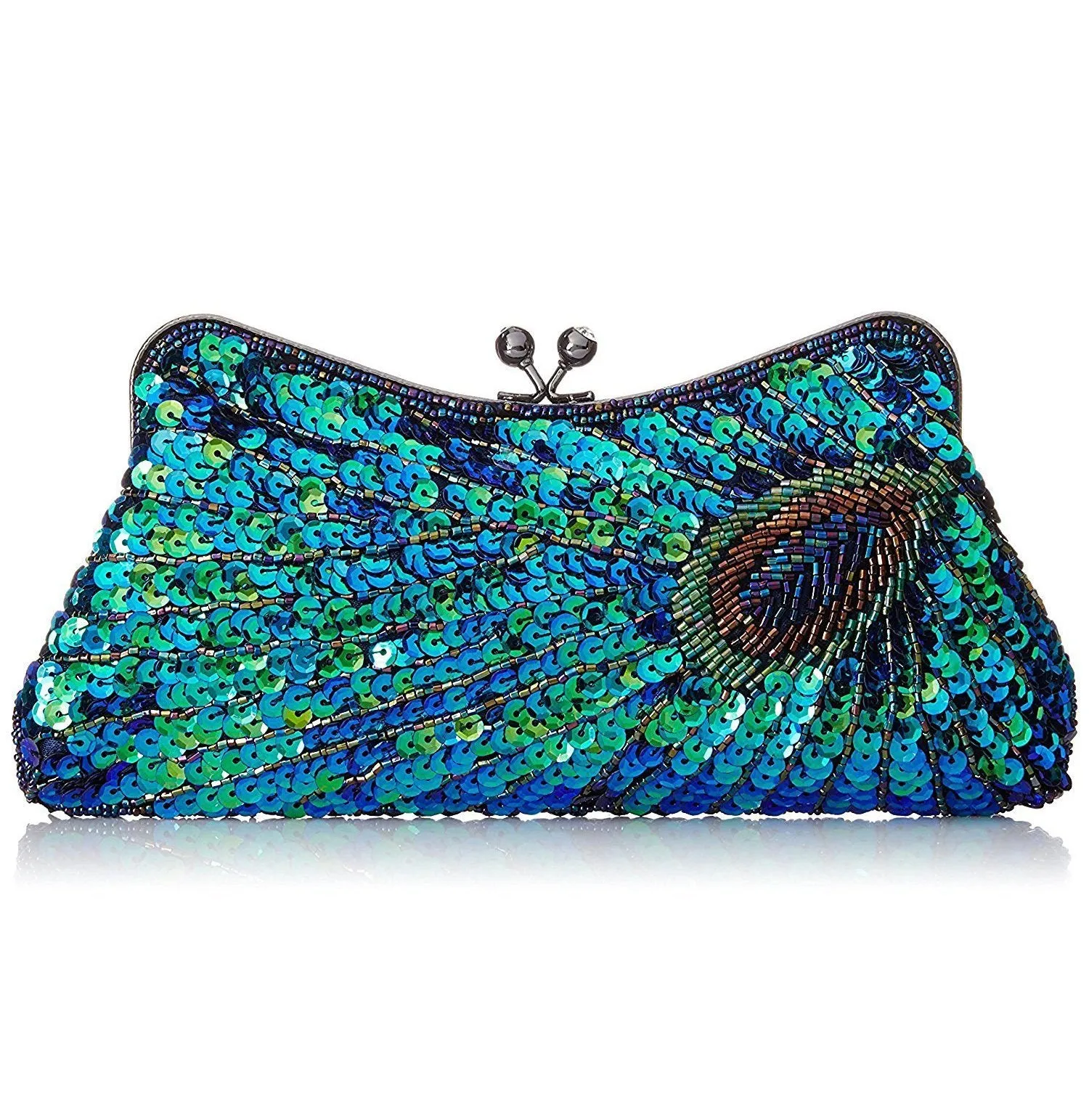 Women's Vintage Beaded Sequin Peacock Purse Evening Bags |JaosWish
