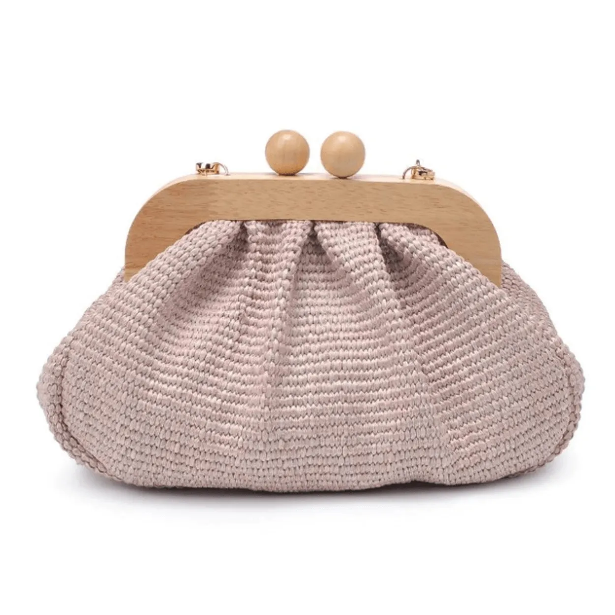 Wooden Woven Frame Clutch
