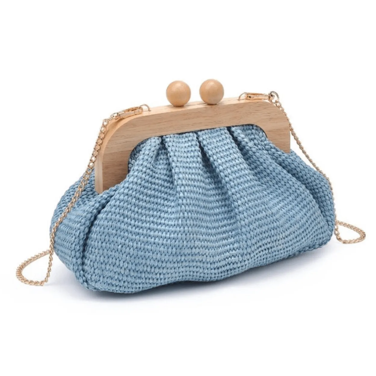 Wooden Woven Frame Clutch
