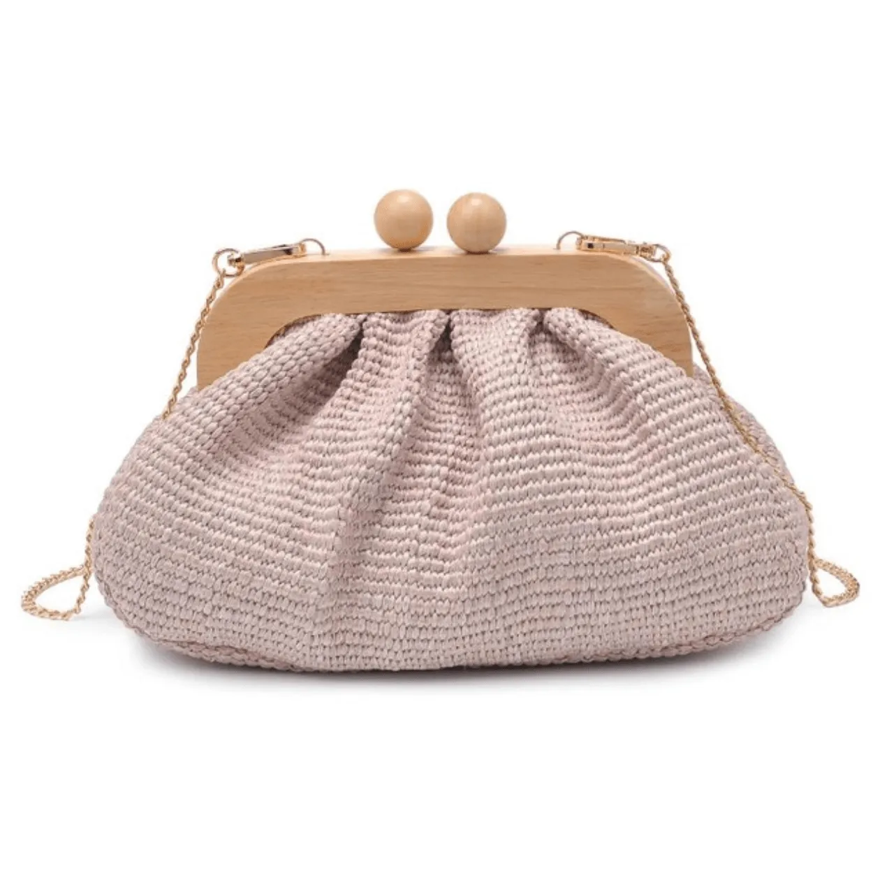 Wooden Woven Frame Clutch