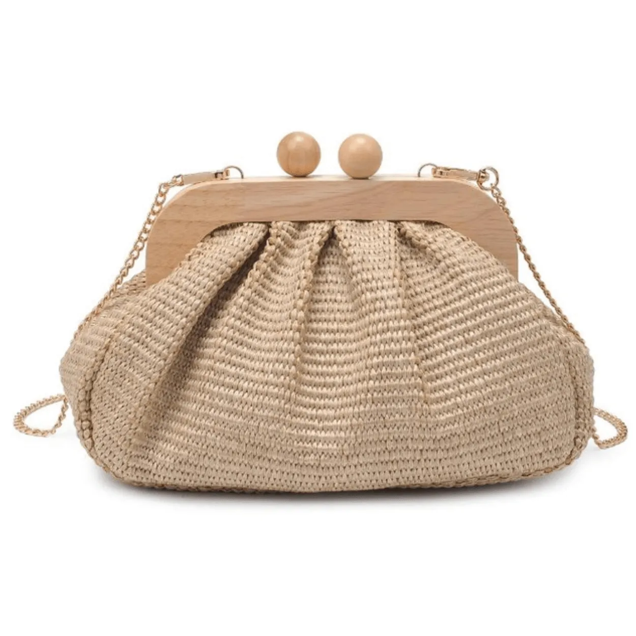 Wooden Woven Frame Clutch
