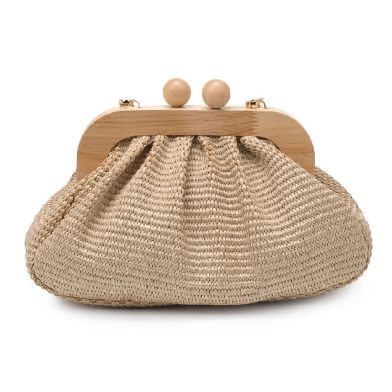 Wooden Woven Frame Clutch